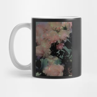 DUSTY PINK BRIDAL ROSES GREEN PINK MUTED SHADES FLOIAGE BOTANICAL Mug